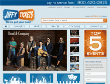 Tablet Screenshot of jiffytickets.com